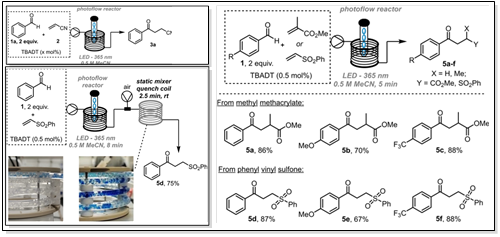 圖5 芳香醛的雙官能團構建光催化合成路線